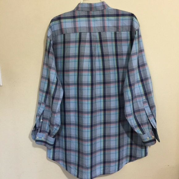 Peter Millar XL Shirt Blue Pink Plaid - Picture 4 of 6